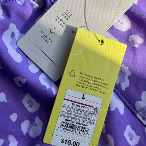 All In Motion Mid Rise Run Shorts with Pockets Lined Purple L  Activewear - Picture 5 of 6